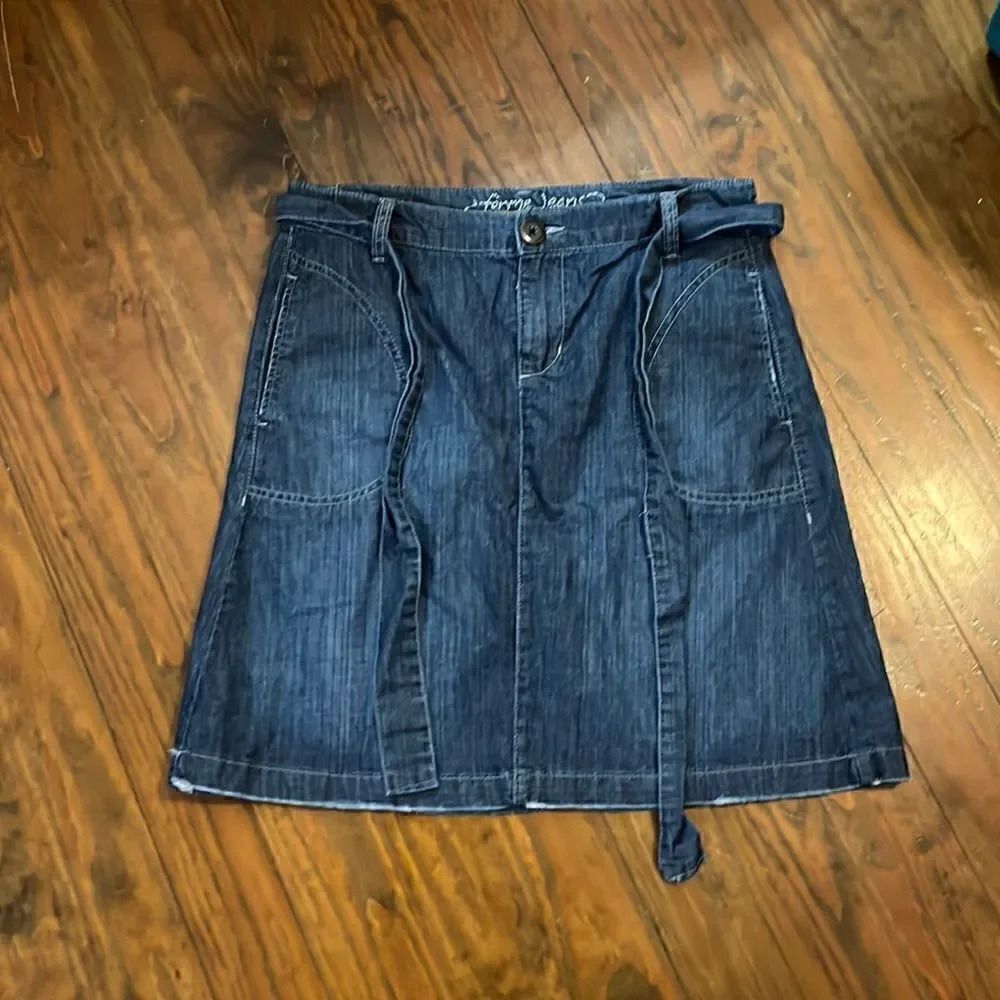 For me jeans belted denim skirt Size L